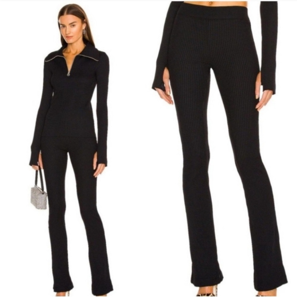 Helmut Lang • ribbed black flare leggings sz XS
